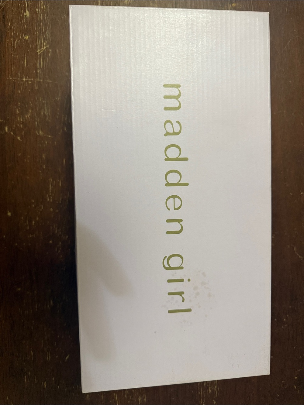 Madden Girl White Box with Gold Logo